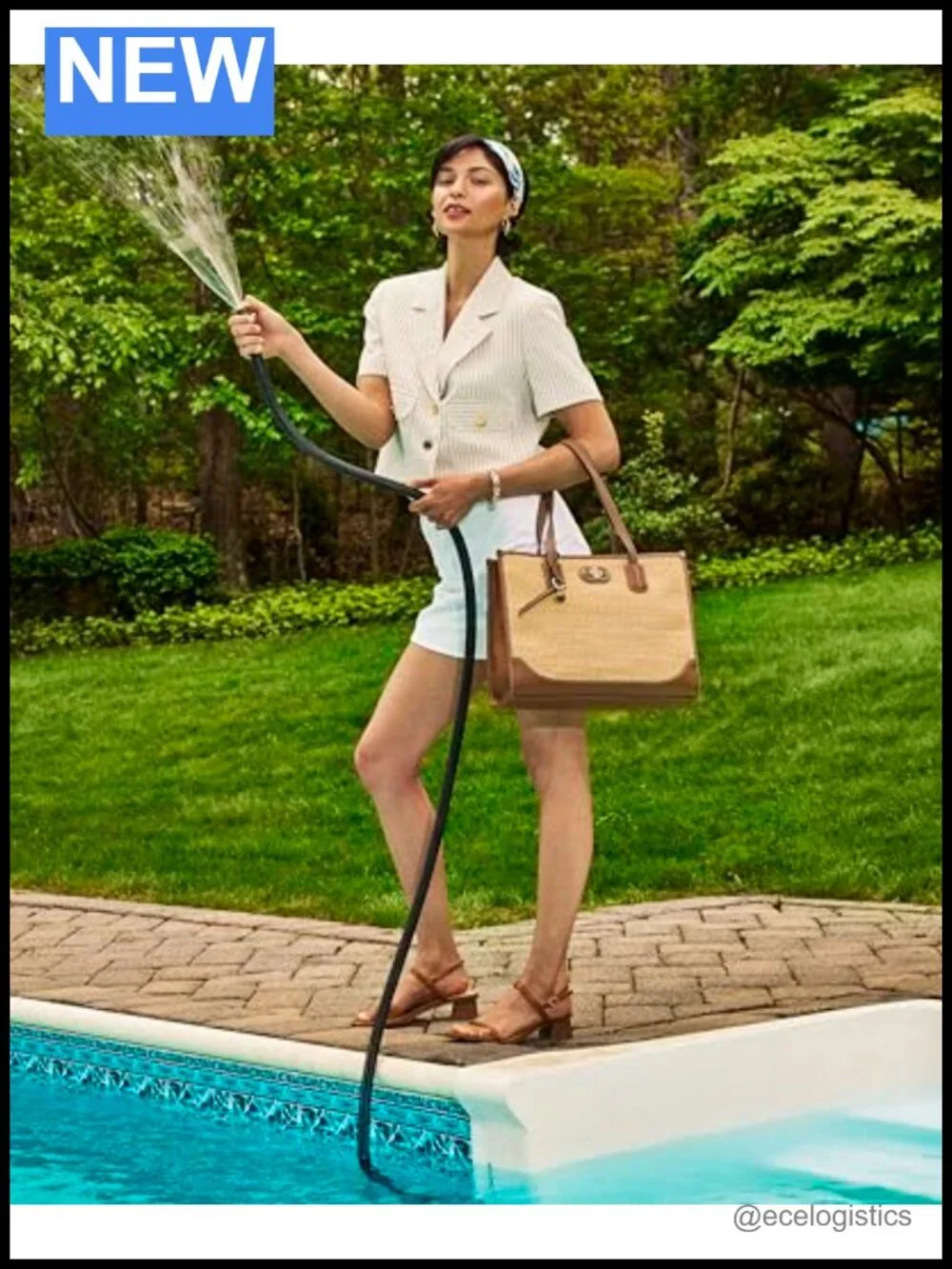 Faux Leather Tote Bag with Cotton Lining, Zip Pockets, Top Handle